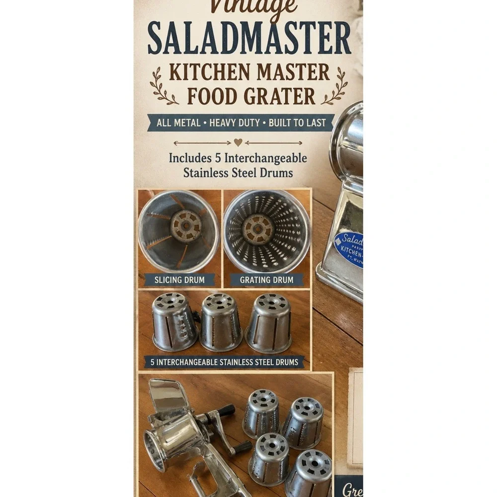 Saladmaster Machine Food Processor  Grater Cutter Slicer Shredder Kitchen Quip